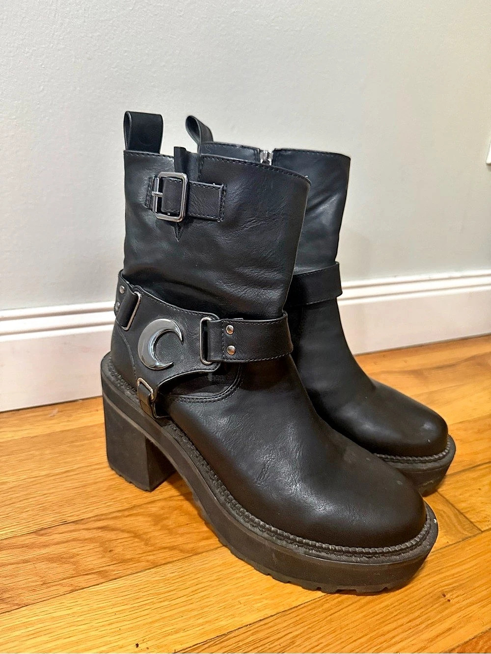 Killstar Black Buckle Combat Boots EU 38